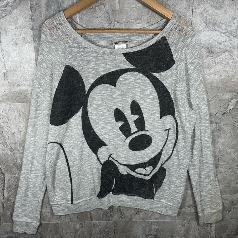 Disney Parks Mickey Mouse gray & black rayon, polyester & spandex sweatshirt XL